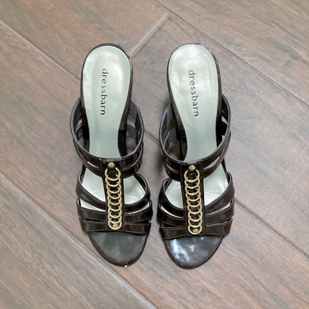 Open toe heels, size 7.5